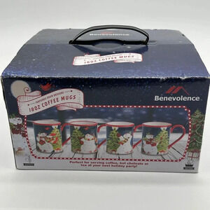 Holiday Snowman - Christmas Coffee Cups 4 Pack 18oz